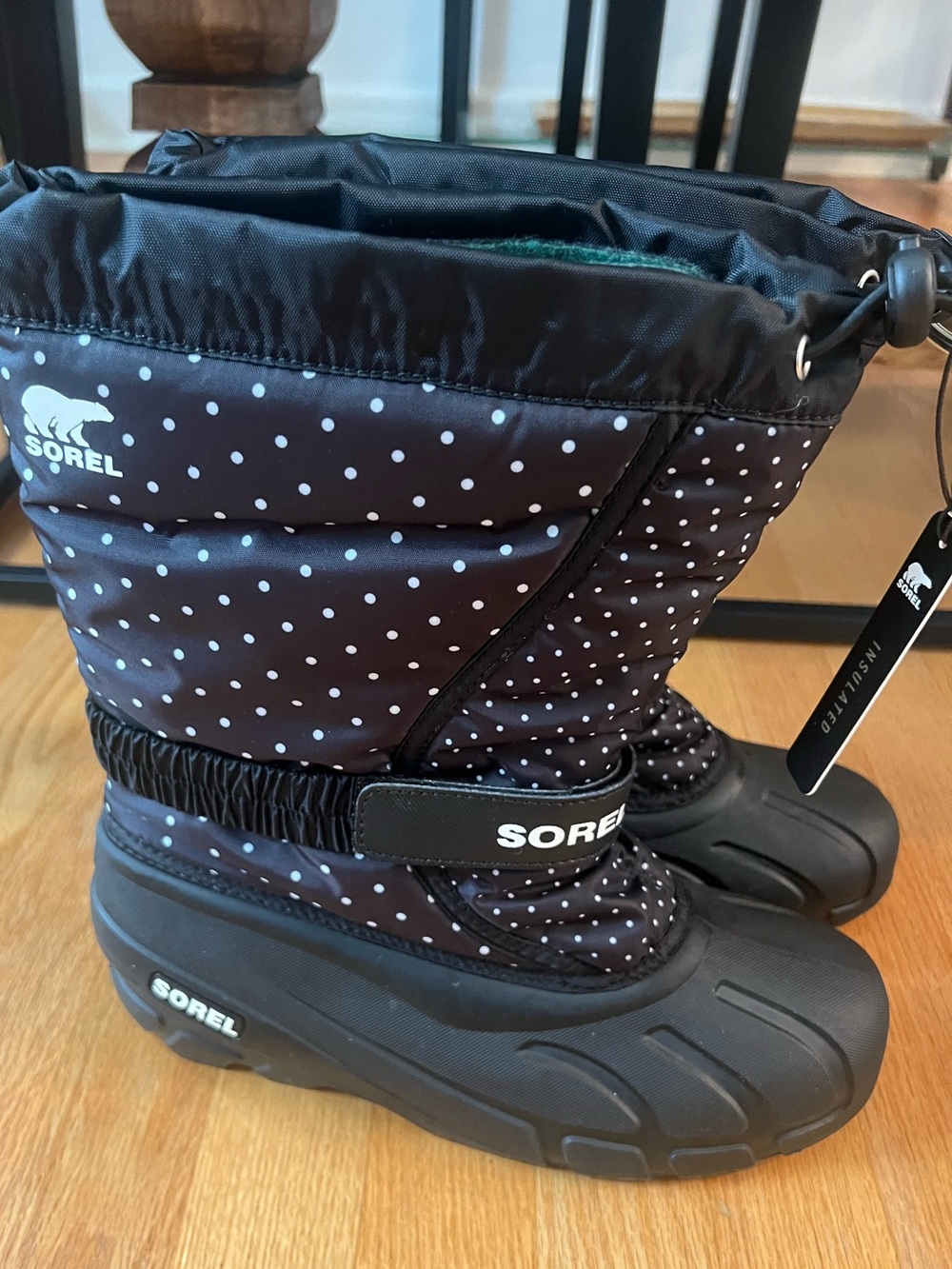 Sorel Black White Polka Dot Snow Boots
